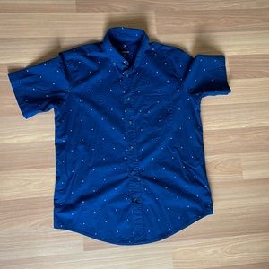 George brand size M navy blue with star-like design short sleeve button up.